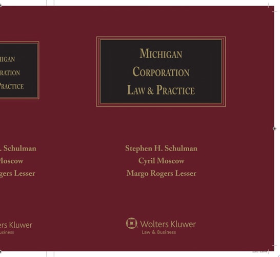 Michigan Corporation Law & Practice