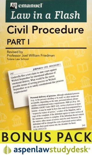 Law in a Flash Cards Civil Procedure, Part I (Print + EBook Bonus Pack)