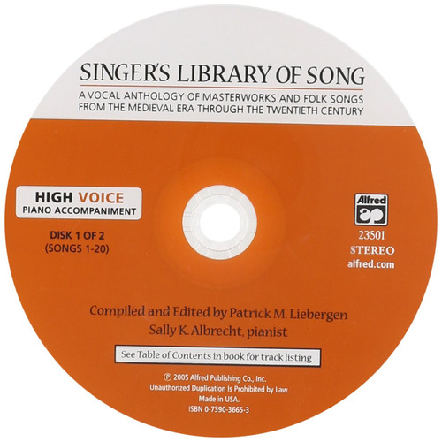 Singer's Library of Song: High Voice, 2 CDs