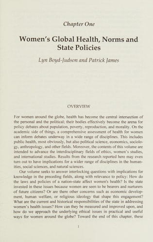 Women's Global Health Norms and State Policies