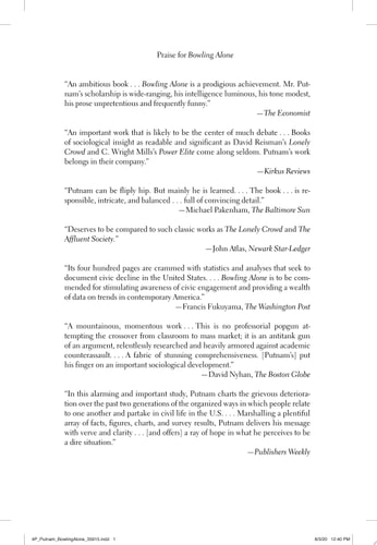 Bowling Alone: Revised and Updated