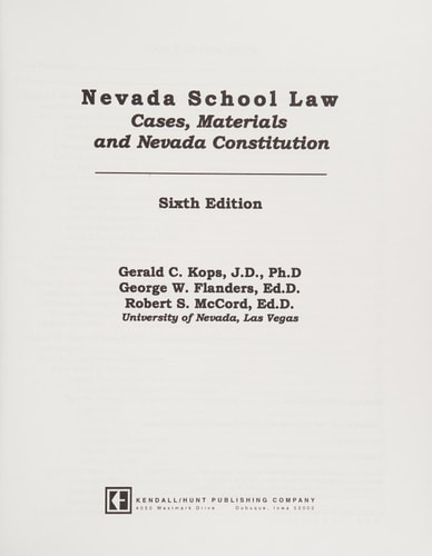 Nevada School Law Cases, Materials, and Nevada Constitution