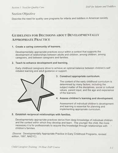Developmentally Appropriate Practices for Infants and Toddlers
