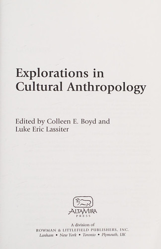 Explorations in Cultural Anthropology A Reader