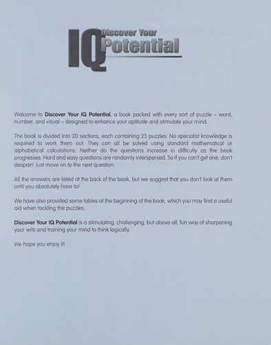 Discover Your IQ Potential: Over 500 Tests of Your Mental Agility