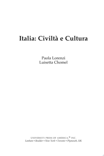 Italia: Civilta e Cultura