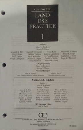 California Land Use Practice August 2012 Update