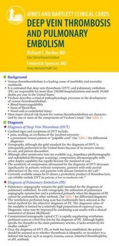 Deep Vein Thrombosis and Pulmonary Embolism