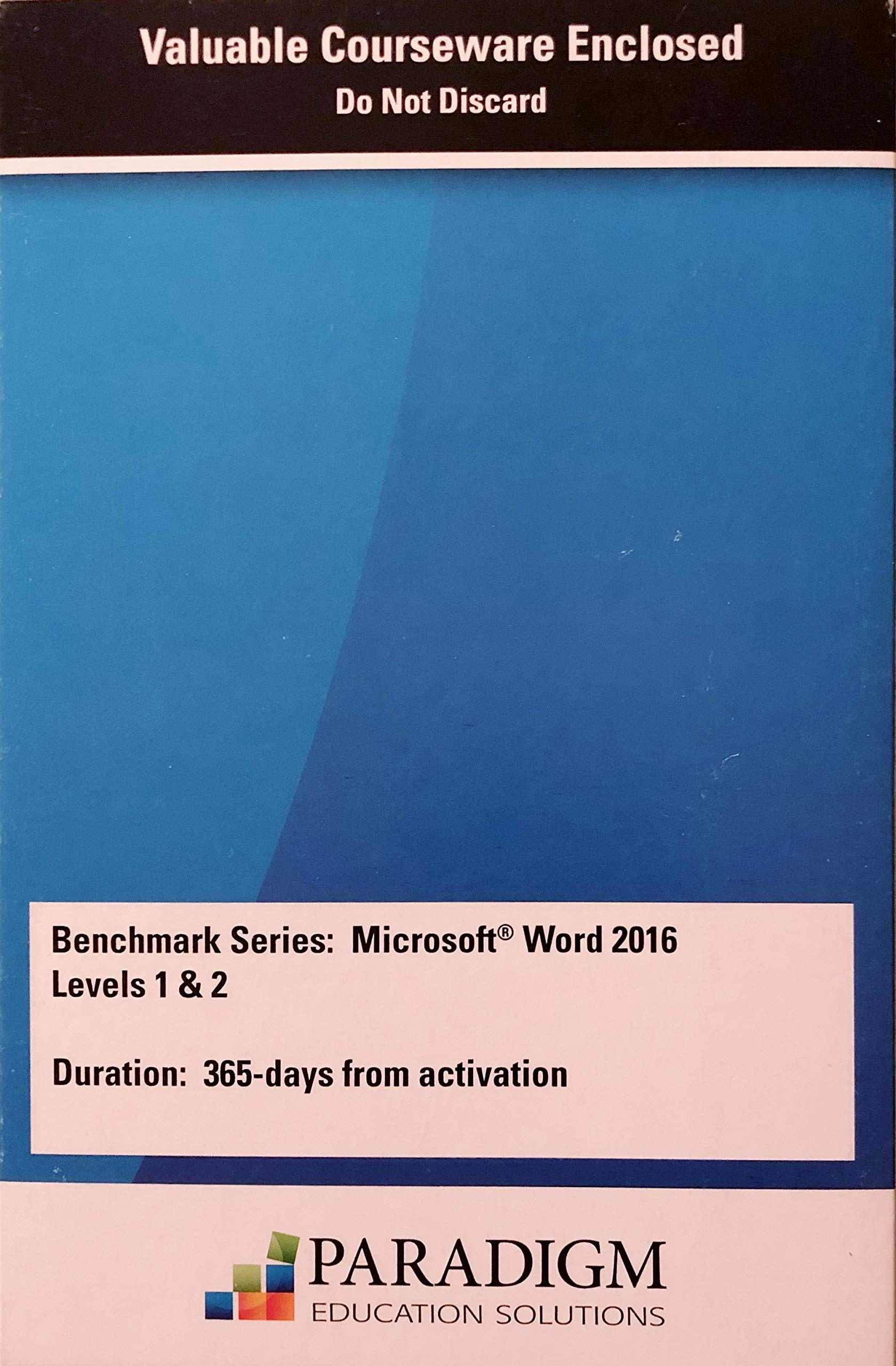 Benchmark: Microsoft Word 2016, Level 1+2