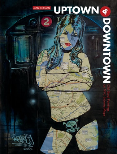 Uptown and Downtown Old Skool Paintings on NYC Subway Maps