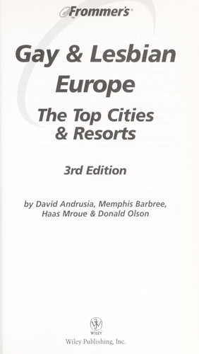Frommer's Gay and Lesbian Europe The Top Cities & Resorts