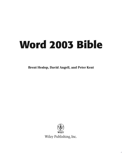 Word 2003 Bible
