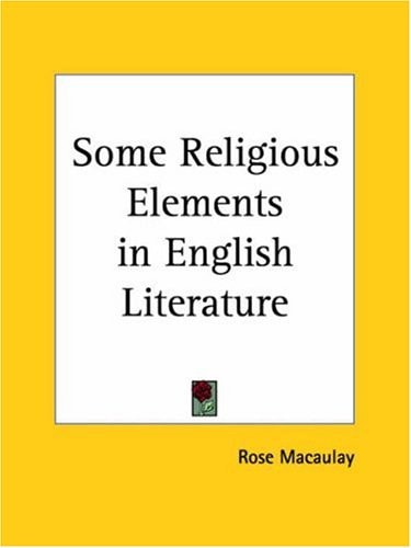 Some Religious Elements in English Literature 1931