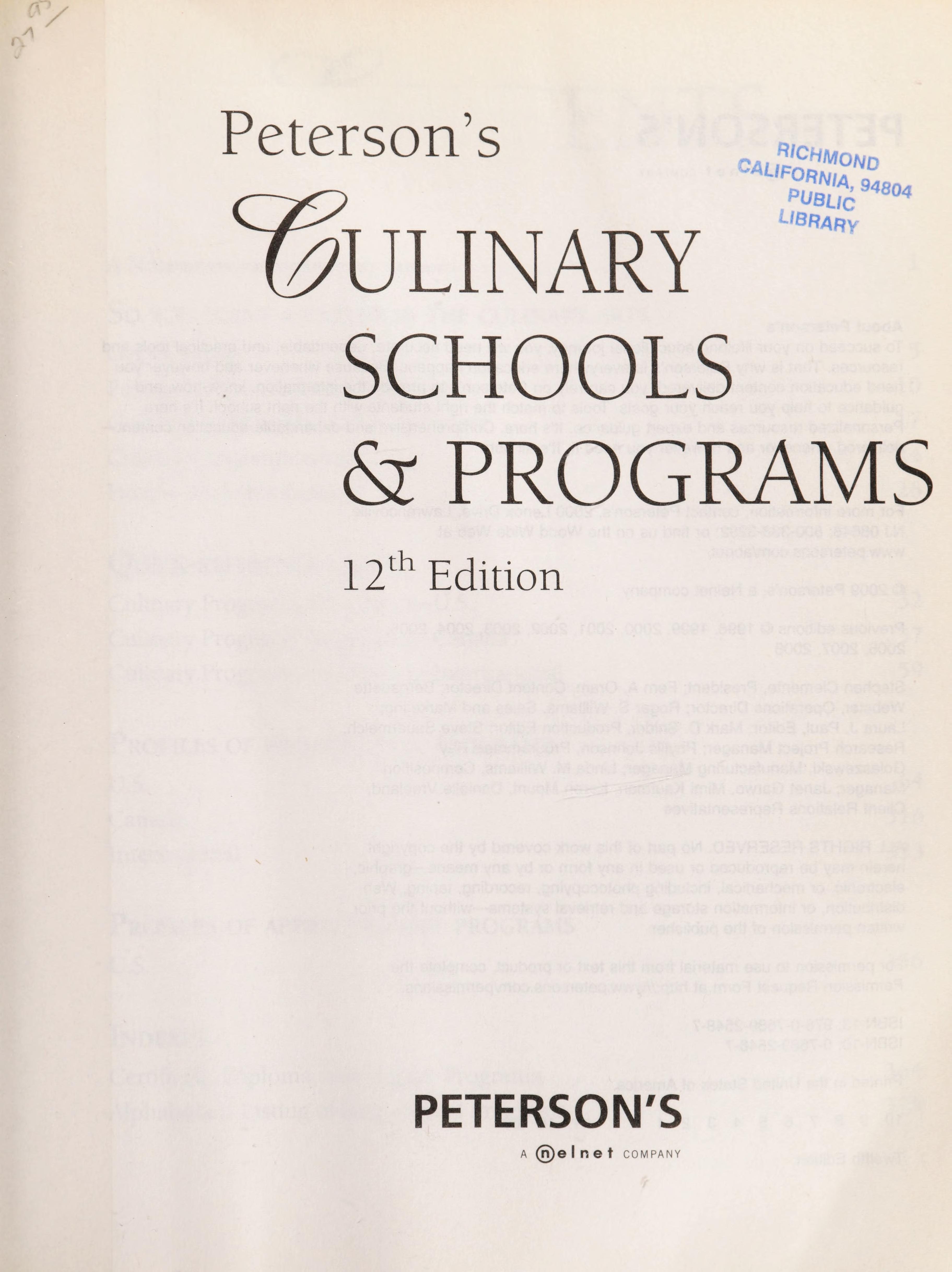Peterson's Culinary Schools & Programs