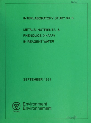 Metals, Nutrients & Phenolics (4-AAP) in Reagent Water