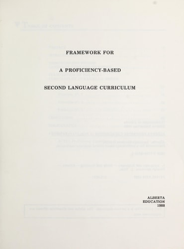 Framework for a Proficiency-based Second Language Curriculum