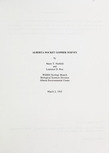 Alberta Pocket Gopher Survey