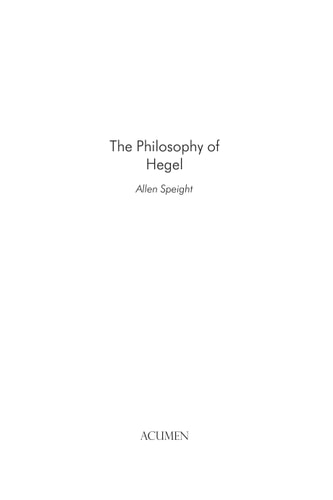 The Philosophy of Hegel (Volume 10) (Continental European Philosophy)