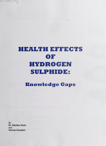 Health Effects of Hydrogen Sulphide Knowledge Gaps