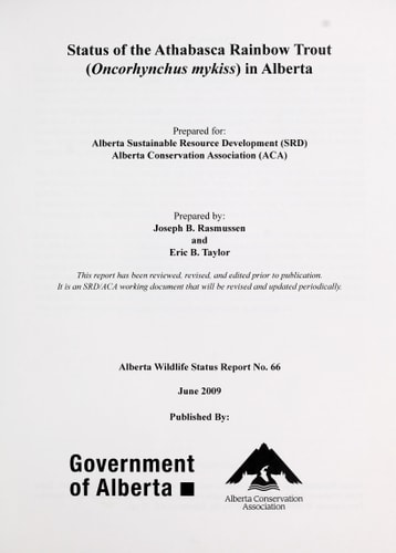 Status of the Athabasca Rainbow Trout (Oncorhynchus Mykiss) in Alberta