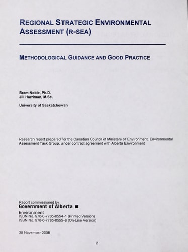Regional strategic environmental assessment (R-SEA): methodological guidance and good practice