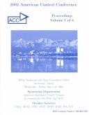 ACC Proceedings of the 2002 American Control Conference : May 8-10, 2002, Hilton Anchorage and Egan Convention Center, Anchorage, Alaska, USA