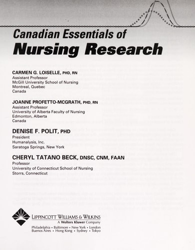 Canadian Essentials of Nursing Research