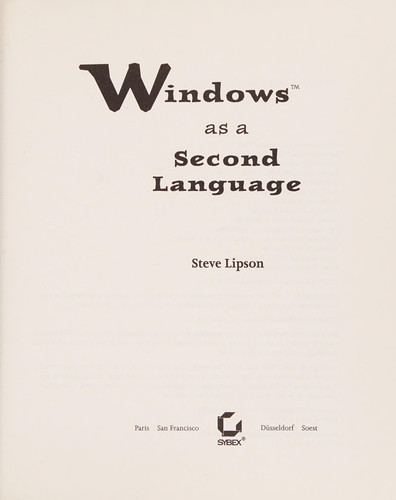 Windows as a Second Language