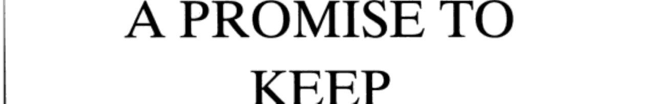 A promise to keep