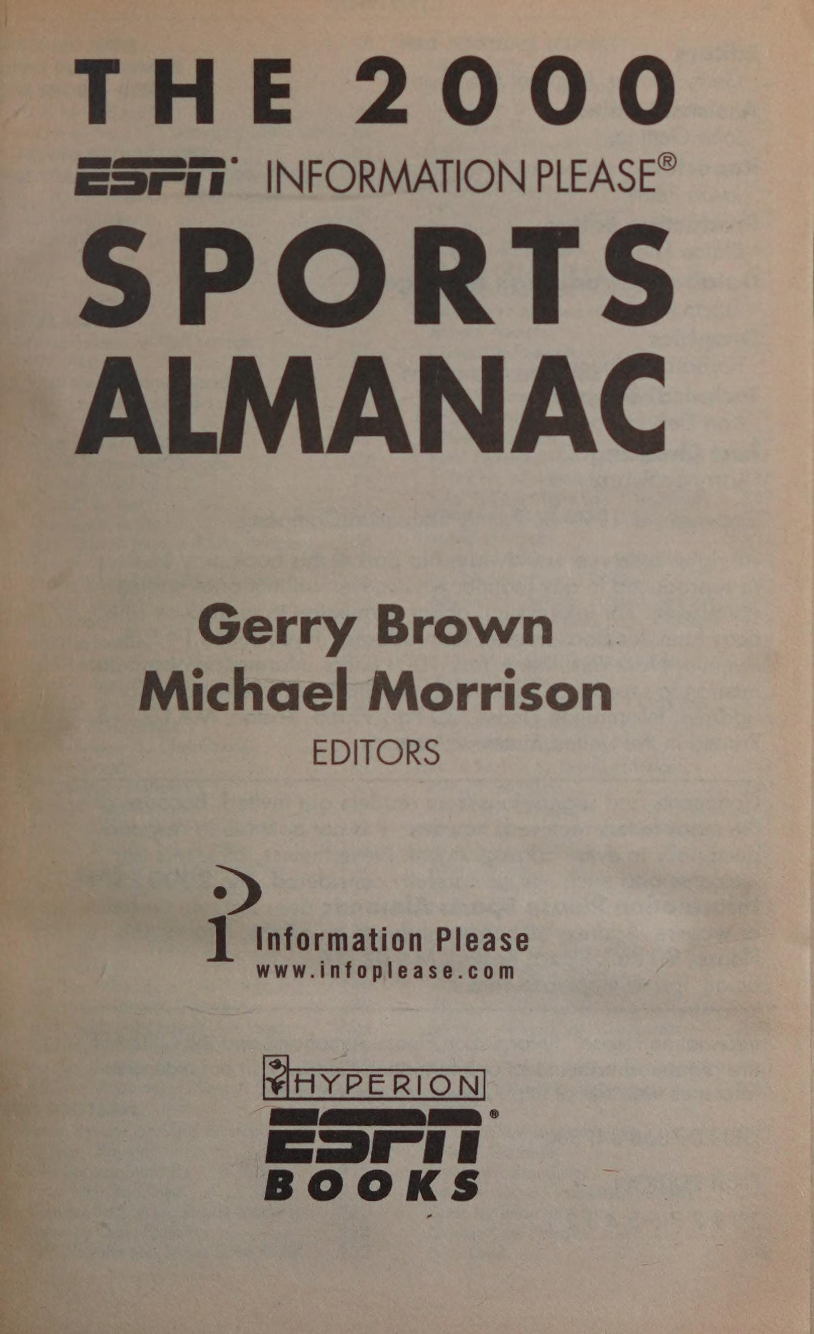 ESPN Sports Almanac 2000
