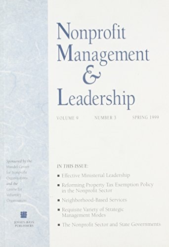 Nonprofit Management and Leadership, Summer 1999