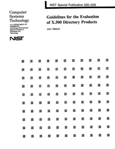 Guidelines for the Evaluation of X.500 Directory Products