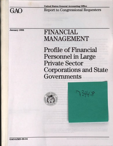 Financial Management Profile of Financial Personnel in Large Private Sector Corporations and State Governments