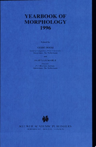 Yearbook of Morphology 1996