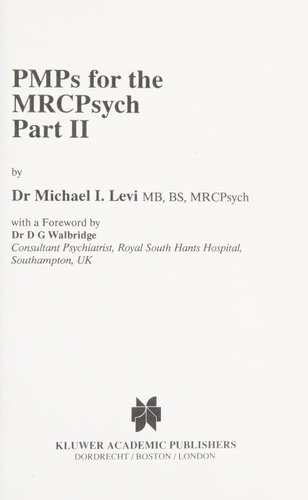 Pmp's for the Mrcpsych, Pt.2