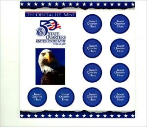 The Official U.S. Mint 50 State Quarters 6.5x6.5 Crystal Clear Case