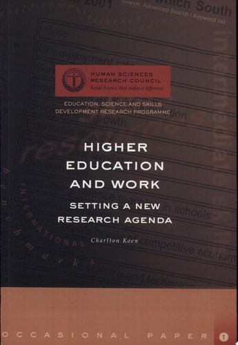 Higher Education and Work Setting a New Research Agenda