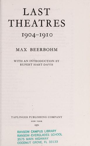 Last theatres, 1904-1910