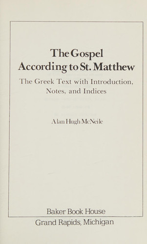 Gospel According to St. Matthew