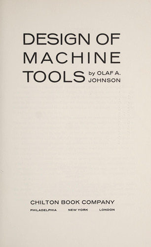Design of machine tools