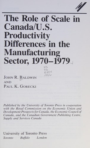 THE ROLE OF SCALE IN CANADA