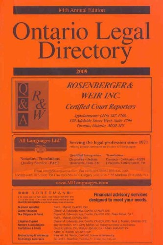Ontario Legal Directory 2009