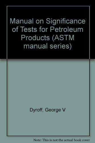 Manual on Significance of Tests for Petroleum Products