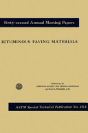 Bituminous Paving Materials