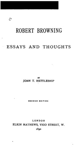 Robert Browning Essay and Thoughts