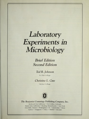 Laboratory Experiments in Microbiology