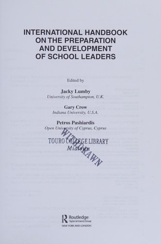 International Handbook on the Preparation and Development of School Leaders
