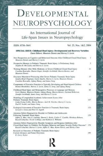 Childhood Head Injury Developmental and Recovery Variables