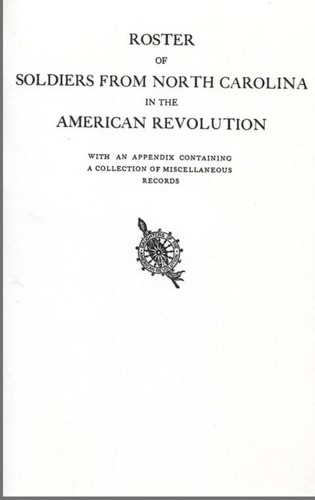 Roster of Soldiers from North Carolina in the American Revolution