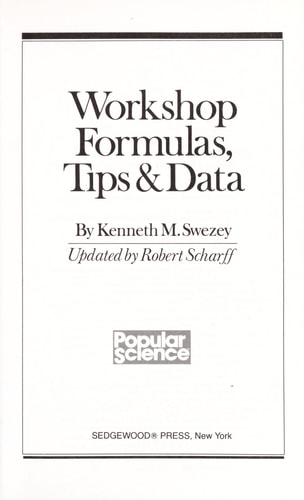 Workshop Formulas, Tips & Data